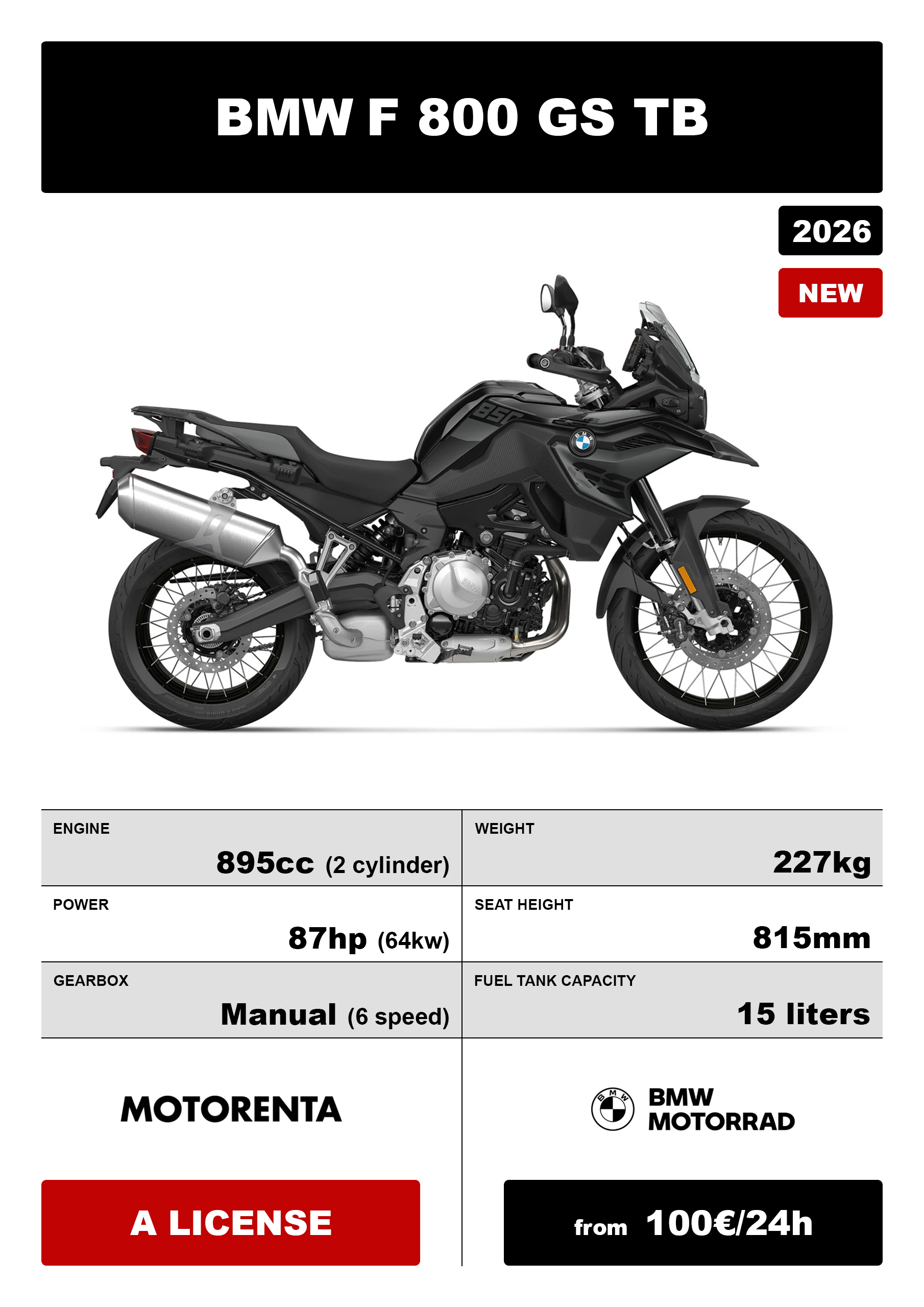 🏍️ BMW F 800 GS TRIPLE BLACK Plan your next journey with BMW motorcycle rental and guided multi-day tours in Serbia and Europe.